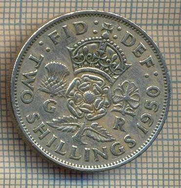 9607 MONEDA -MAREA BRITANIE -TWO SHILLINGS(FLORIN)-anul 1950-starea care se vede