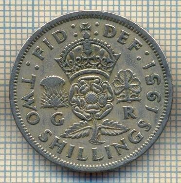 9652 MONEDA -MAREA BRITANIE -TWO SHILLINGS(FLORIN)-anul 1951-starea care se vede foto
