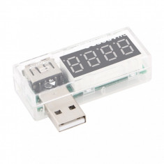 Tester USB (Charger Doctor) incarcare Voltmetru si Ampermetru alb transparent foto