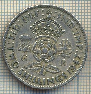 9594 MONEDA -MAREA BRITANIE -TWO SHILLINGS(FLORIN)-anul 1947-starea care se vede foto