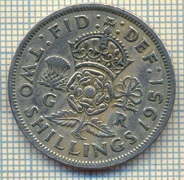 9664 MONEDA -MAREA BRITANIE -TWO SHILLINGS(FLORIN)-anul 1951-starea care se vede foto