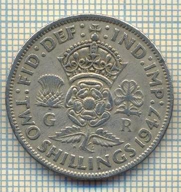 9586 MONEDA -MAREA BRITANIE -TWO SHILLINGS(FLORIN)-anul 1947-starea care se vede