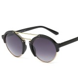 Ochelari Soare Fashion Dama - Retro Design, Lentile Rotunde - Negru