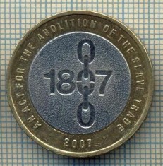 9739 MONEDA -MAREA BRITANIE -2 POUNDS(SCLAVIA) -anul 2007 -starea care se vede foto