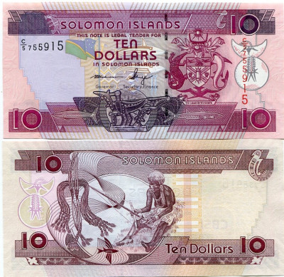 !!! SOLOMON ISLANDS - 10 DOLARI (2011) - P 27.3 - UNC / SERIA C/5 foto