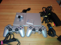 Consola Playstation 2 silver Modat cu jocuri dragon ball,gta,nfs,fifa foto