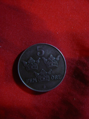 Moneda 5 Ore 1947 Suedia , fier ,cal.f.buna foto