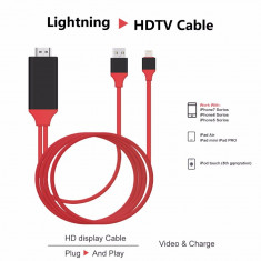 Adaptor MHL, HDMI 1080P pentru iphone 5/6/7/ ipad mini/pro/ipod touch - 2017 foto