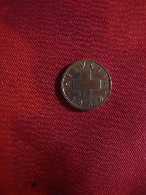 Moneda 1 C 1948 Elvetia , bronz , cal. aproape NC foto