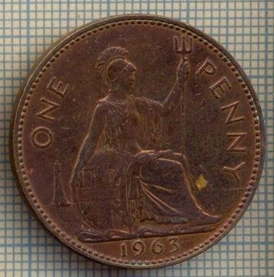 9697 MONEDA -MAREA BRITANIE -ONE PENNY -anul 1963-starea care se vede foto