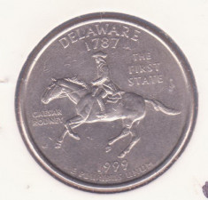 (M1395) MONEDA SUA - QUARTER DOLLAR 1999, LIT. P - DELAWARE - IN CARTONAS foto