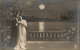 Sub clar de luna - lot 4 carti postale- 1909, Circulata, Printata, Europa
