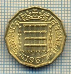 9781 MONEDA -MAREA BRITANIE - THREE PENCE -anul 1967 -starea care se vede