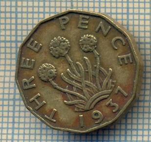 9792 MONEDA -MAREA BRITANIE - THREE PENCE -anul 1937 -starea care se vede