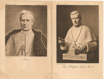 Papa Pius X - lot 2 carti postale vechi ( G. Heuer &amp;amp; Kirmse - Germania ) foto