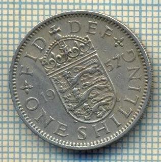 9767 MONEDA -MAREA BRITANIE - ONE SHILLING -anul 1957 -starea care se vede foto