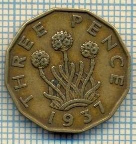 9789 MONEDA -MAREA BRITANIE - THREE PENCE -anul 1937 -starea care se vede foto