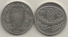 ROMANIA 10 LEI 1995 FAO &amp;quot;FIAT PANIS&amp;quot; - &amp;quot;N&amp;quot; in ROMBUL din DREPTA - UNC cartonas foto