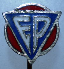 I.046 ROMANIA INSIGNA STICKPIN ELECTROPUTERE CRAIOVA h40mm email foto