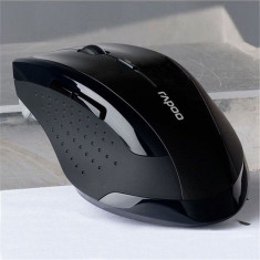 Mouse Gaming PC Laptop Wireless Black 2000 dpi Nano Receiver USB Rapoo foto