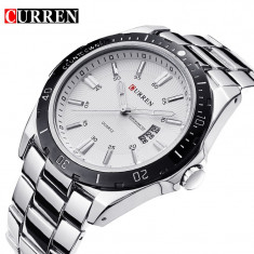 NOU Ceas CURREN Chronometer negru metalic barbati elegant + cutie de cadou foto