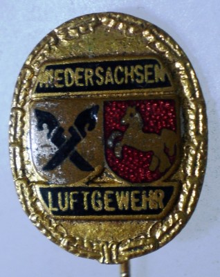 I.124 INSIGNA STICKPIN GERMANIA NIEDERSACHSEN TIR PUSCA LUFTGEWEHR h50mm email foto