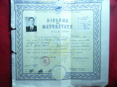 Diploma de Maturitate 1961 cu sigiliu in relief foto