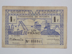 Noua Caledonie 1 Franc 1942 F+++ foto
