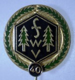 I.089 INSIGNA GERMANIA STICKPIN FWV FRANKENWALDVEREIN 40 ANI h55mm email, Europa