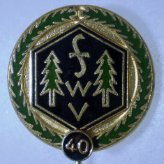 I.089 INSIGNA GERMANIA STICKPIN FWV FRANKENWALDVEREIN 40 ANI h55mm email