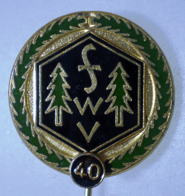 I.089 INSIGNA GERMANIA STICKPIN FWV FRANKENWALDVEREIN 40 ANI h55mm email foto