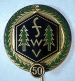 I.088 INSIGNA GERMANIA STICKPIN FWV FRANKENWALDVEREIN 50 ANI h56mm email, Europa