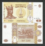 Bancnota Moldova 1 Leu 2006 UNC, P-8g, Necirculata - Numismatica