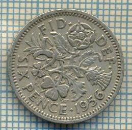 9870 MONEDA -MAREA BRITANIE - SIX PENCE -anul 1956 -starea care se vede foto