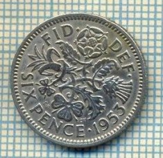 9882 MONEDA -MAREA BRITANIE - SIX PENCE -anul 1953 -starea care se vede