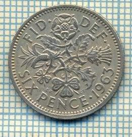 9883 MONEDA -MAREA BRITANIE - SIX PENCE -anul 1963 -starea care se vede foto