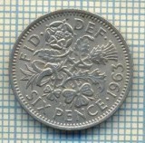 9845 MONEDA -MAREA BRITANIE - SIX PENCE -anul 1963 -starea care se vede