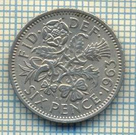 9845 MONEDA -MAREA BRITANIE - SIX PENCE -anul 1963 -starea care se vede foto