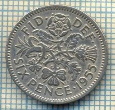 9868 MONEDA -MAREA BRITANIE - SIX PENCE -anul 1955 -starea care se vede
