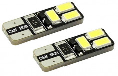 Set 2 becuri 6 SMD LED auto, 12V, CANBUS (fara eroare bec ars) foto