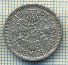 9844 MONEDA -MAREA BRITANIE - SIX PENCE -anul 1954 -starea care se vede