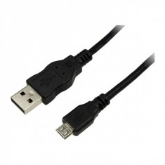 Cablu USB 2.0, A(T) - Micro B(T), black, 0.3m, Logilink foto