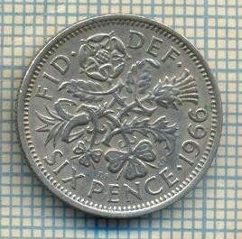 9879 MONEDA -MAREA BRITANIE - SIX PENCE -anul 1966 -starea care se vede foto