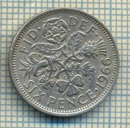 9879 MONEDA -MAREA BRITANIE - SIX PENCE -anul 1966 -starea care se vede