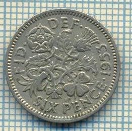 9853 MONEDA -MAREA BRITANIE - SIX PENCE -anul 1953 -starea care se vede
