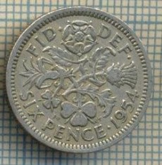 9857 MONEDA -MAREA BRITANIE - SIX PENCE -anul 1954 -starea care se vede
