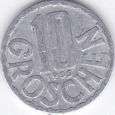 Moneda Austria 10 Groschen 1955 - KM#2878 VF