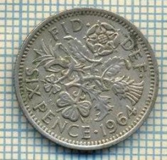 9892 MONEDA -MAREA BRITANIE - SIX PENCE -anul 1964 -starea care se vede