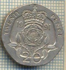 9834 MONEDA -MAREA BRITANIE - TWENTY PENCE -anul 1991 -starea care se vede
