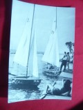 Ilustrata Mamaia - Debarcader si barci pe Siut-Ghiol ,cca.1960
